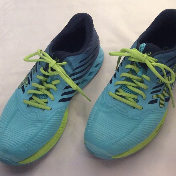 ASICS GEL FuzeX Turquoise/Navy/Neon YellowT689N Womens RUNNING SHOES SIZE 11.5 - Picture 9 of 10